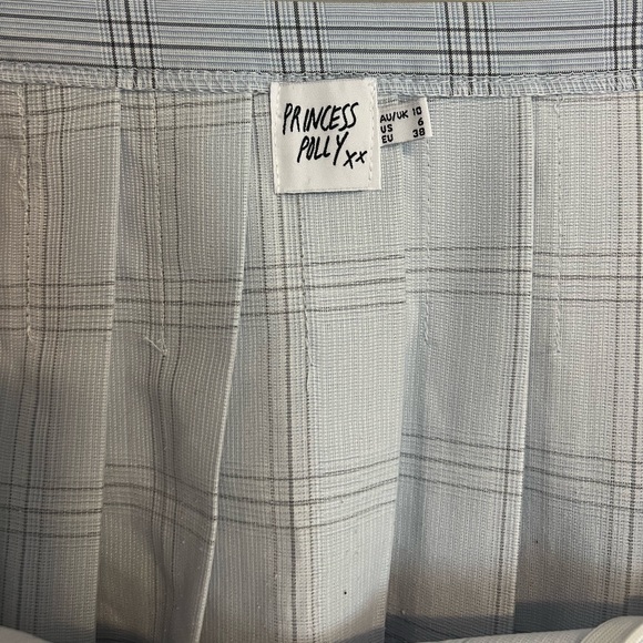 Princess Polly Light Blue Plaid Pleated Mini Skirt - Picture 4 of 9